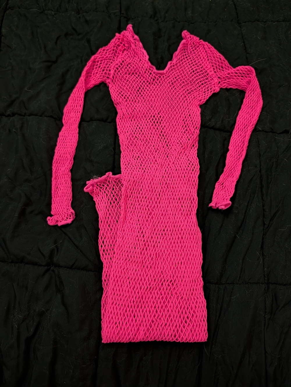 Hot Pink Fishnet Dress( One Size) Perfect Condition Worn Once